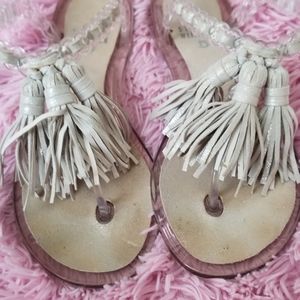 Stuart Weitzman "Gelati" jelly tassles sandals